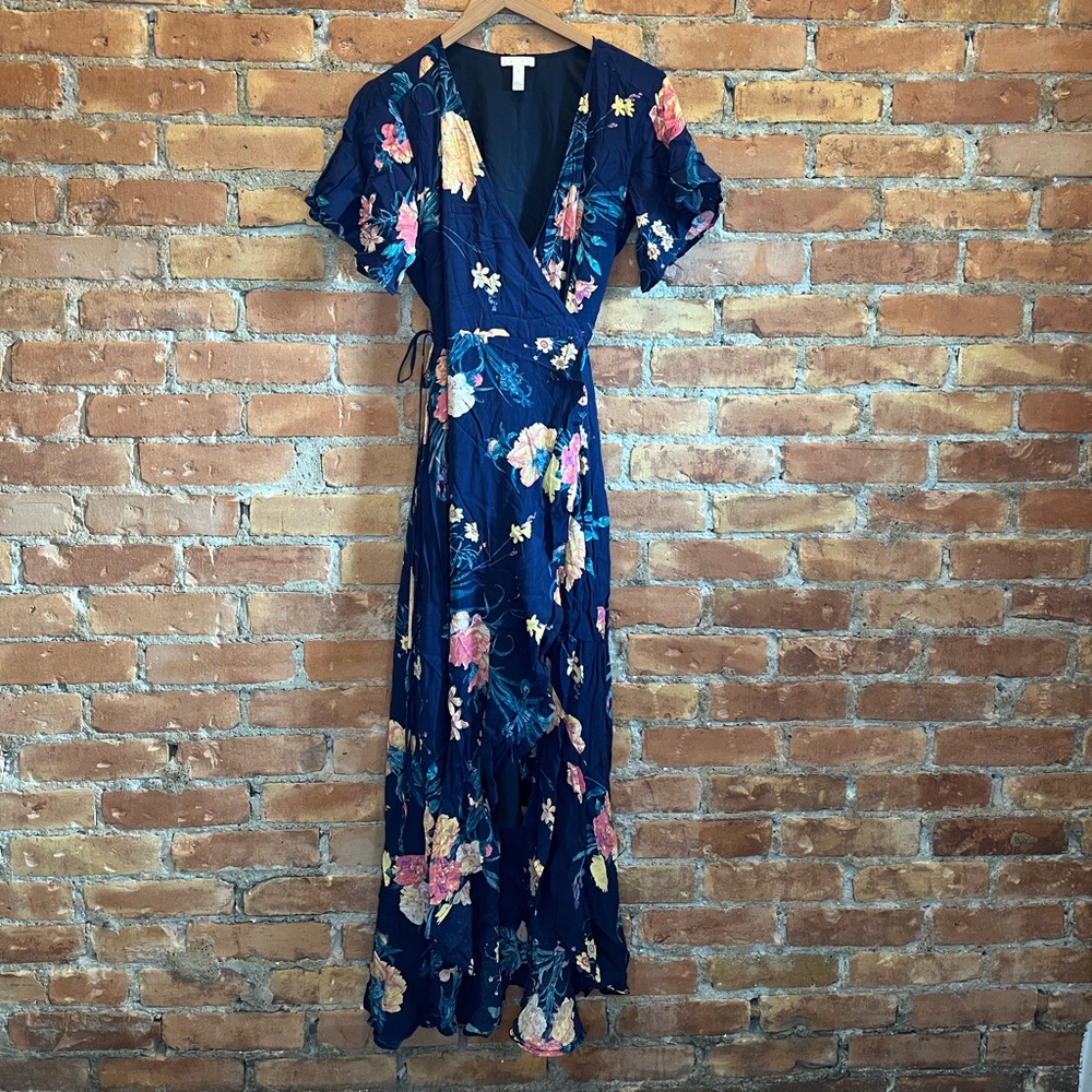 Leith + Floral Maxi Dress + Navy + Small